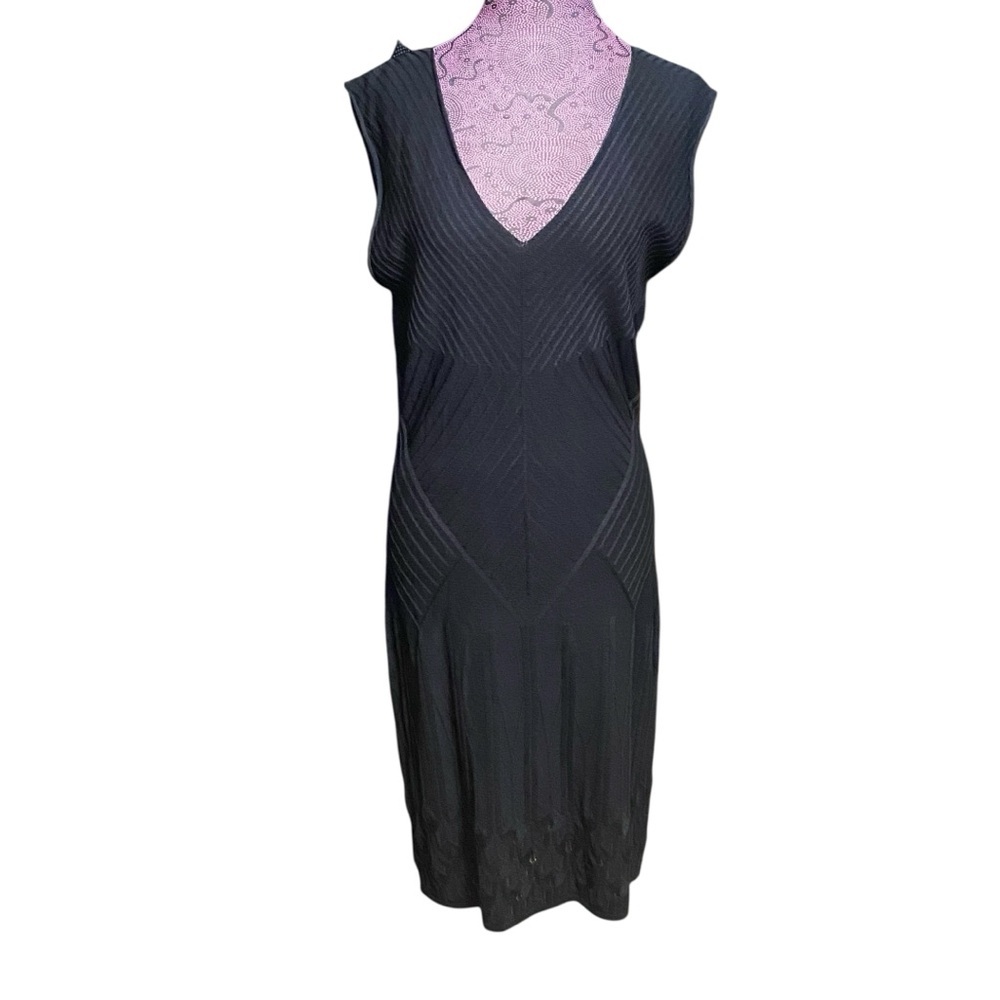 Max Studio Black V Neck Dress